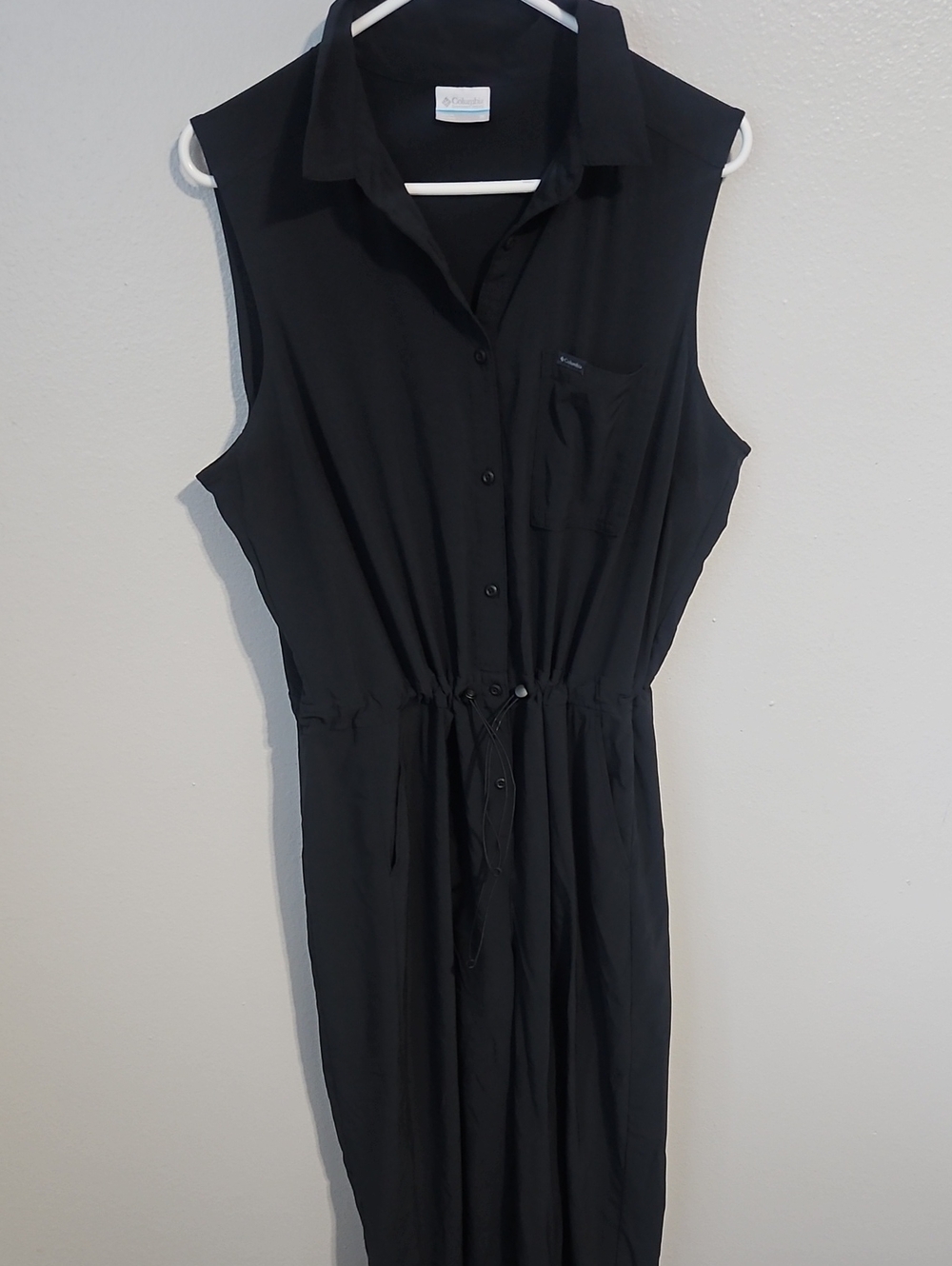 Columbia Sleeveless Black Jumper with Drawstring Waist